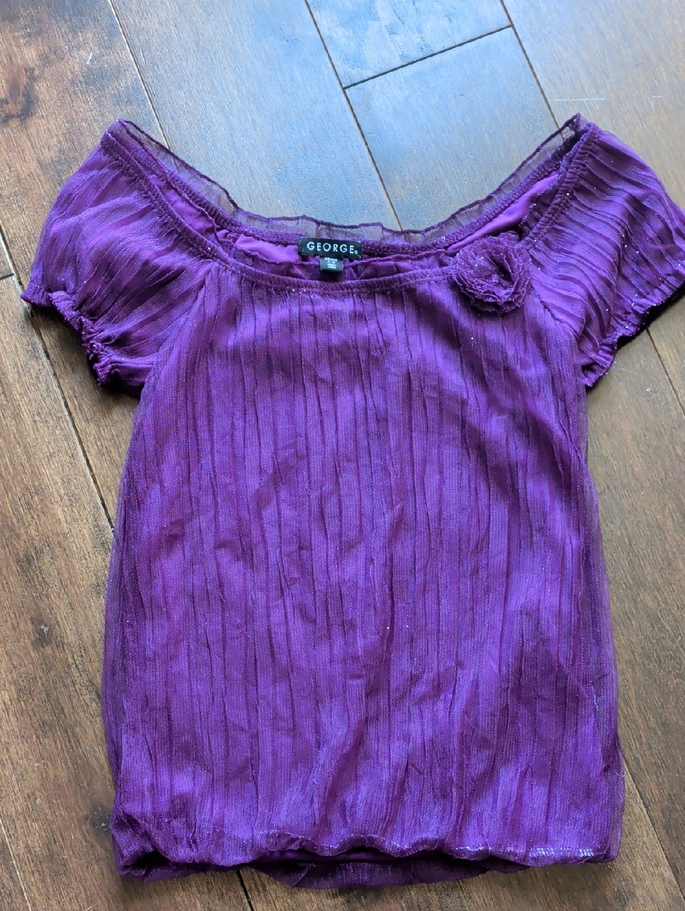 George Purple Off-Shoulder Textured Top